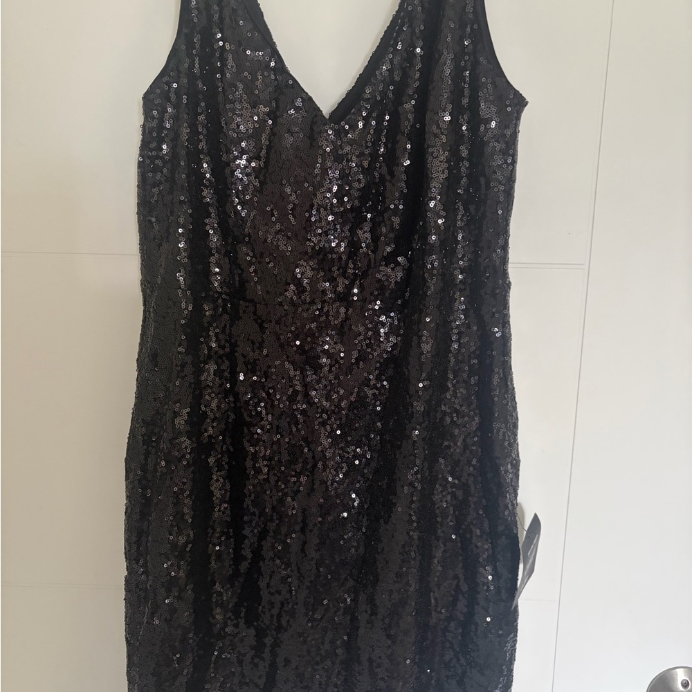 Lulu's Black Sequin Mini Dress